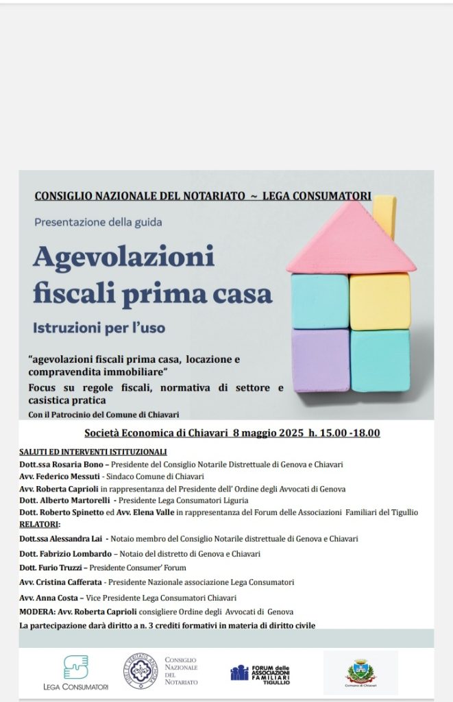 INCONTRO NAZIONALE SULLE AGEVOLAZIONI ACQUISTO PRIMA CASA